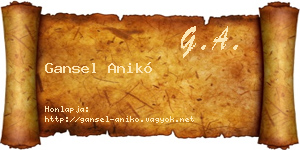 Gansel Anikó névjegykártya